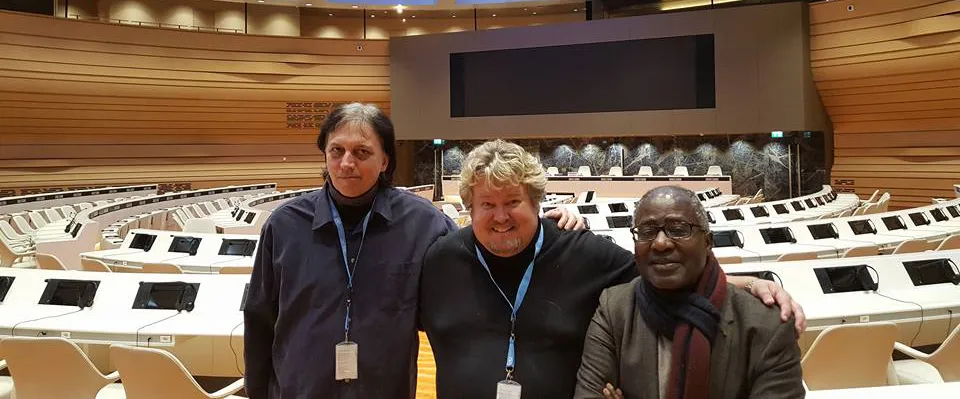 Michel, Richard Nilsson और Albert Konan Koffi के साथ संयुक्त राष्ट्र में शांति वार्ता